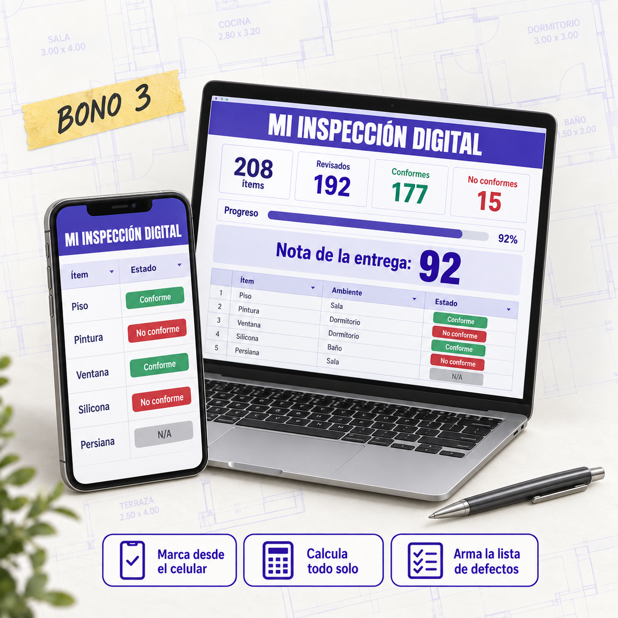 Mi Inspección Digital en celular y notebook